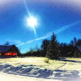 Свет в окошках.