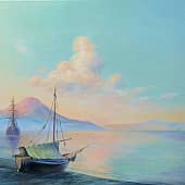 Неаполитанский залив утром. (По мотивам произведений И.К.Айвазовского), художник Олег Дроздов
