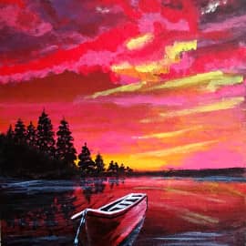 Закат на озере