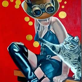 Девушка и кот