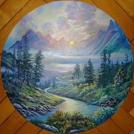 Река и горы.