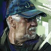 Портрет пожилого мужчины Серия "Дорожные зарисовки"