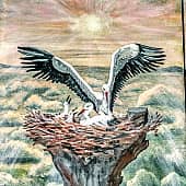 Семья...Модульная картина из 3-х холстов.