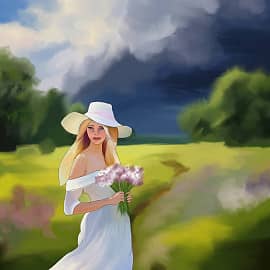 Девушка в белом платье