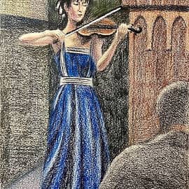 Скрипачка. Скетч.