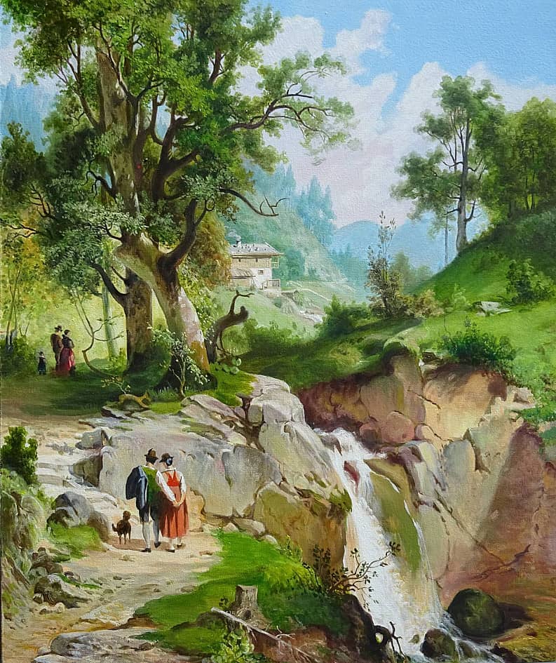 Пейзаж с влюбленной парочкой