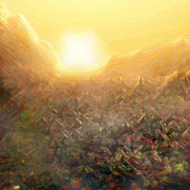 Восход солнца над поляной