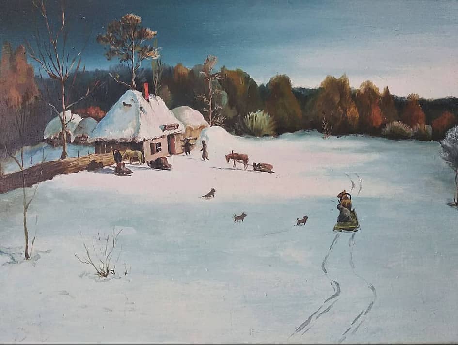 Вольная копия картины Н.Н.Дубовского "Зимний вечер"