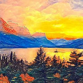 Озеро в горах.