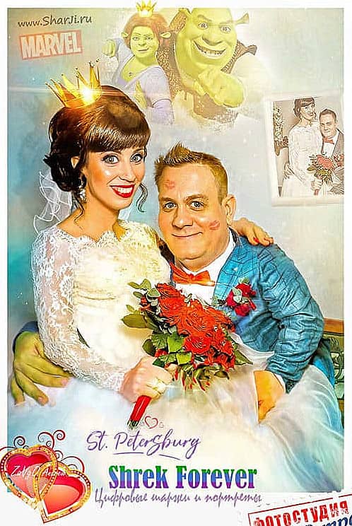 "Shrek forever" Свадьба Санкт-Петербург (Свадебный шарж  по фото)