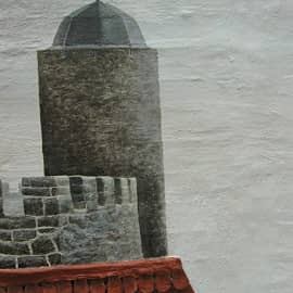 Фрагмент декоративного рельефно-живописного интерьерного панно