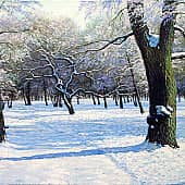 Зима в парке, художник Геннадий Литвиненко