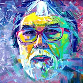 Портрет худ. Дмитрия Санджиева х.м. 80 х 95