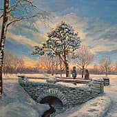 Зимний вечер в парке Александрия (1), художник Marina N