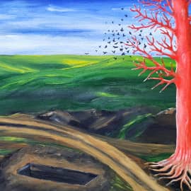 Он-дерево Он нянчит гнезда.