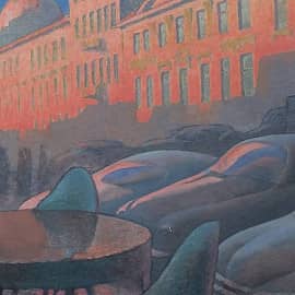 КАФЕ НА СЬЕЗДОВСКОЙ. САНКТ-ПЕТЕРБУРГ. (фрагмент картины)