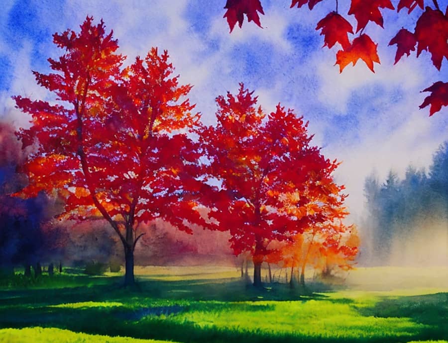 Картина "Рубиновая осень"
