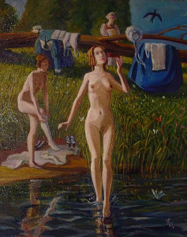 Барыни купаются.