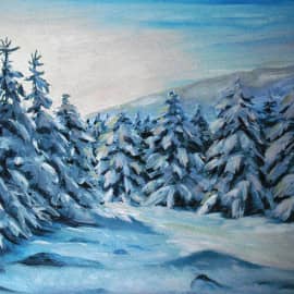 Елки в снегу.