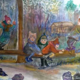 Дети на качелях