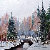 Таёжная речка Собинка. Апрель.