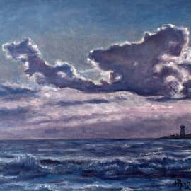 Вечернее море в Сочи.