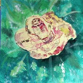 Жёлтый цветок. Кисть, мастихин