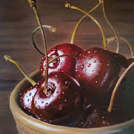 Вишни в каплях