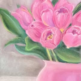 Ваза с тюльпанами