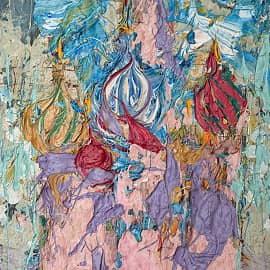 Картина Москва Кремль Храм Василия Блаженного Екатерина Лебедева художник