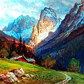 копия картины: Georg-Janny-The-Mountain-in-Kufstein