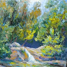 Водопад. Пленэр ZhNataly  Двадцатиминутные этюды в технике "алла-прима". ZhNataly