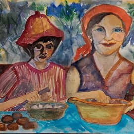 Чистят картошку