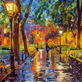 Дождливый вечер.