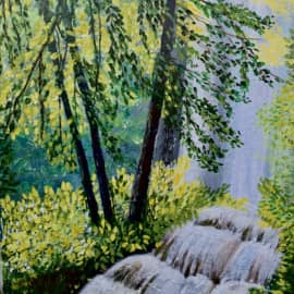 Водопад в лесу