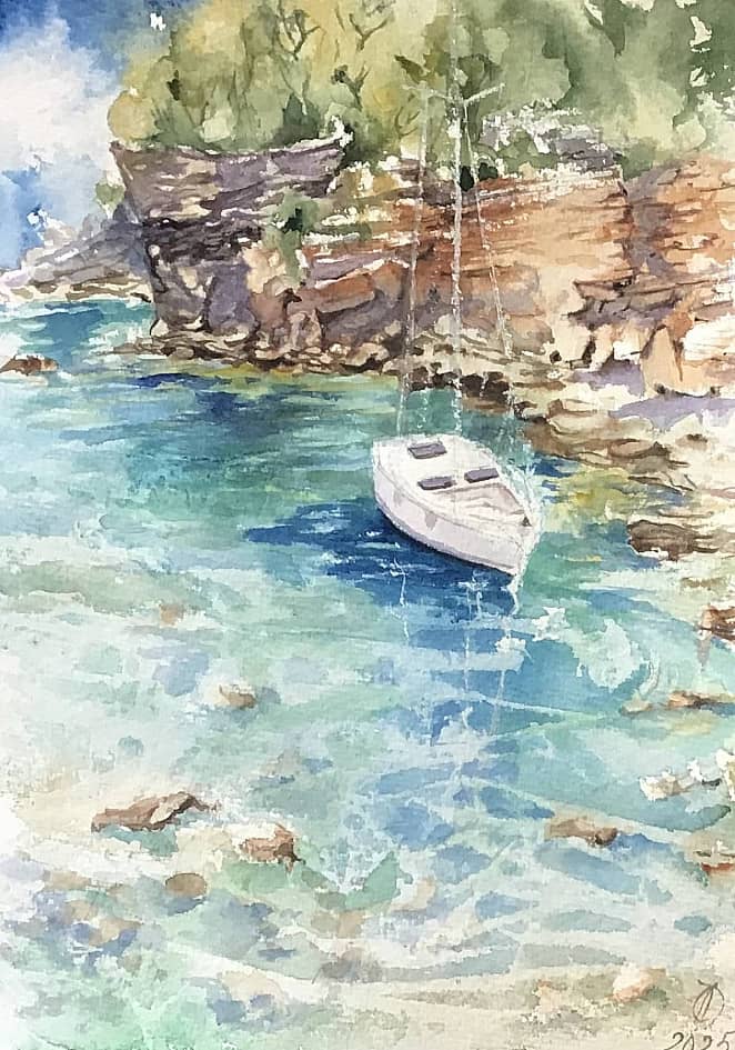 Акварель Лодочка