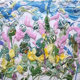 Картина Тайна нежности, любви Иван-чай Абстрактная картина Екатерина Лебедева художник