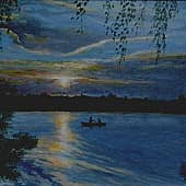 Вечер на озере Ломпадь