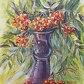 Букетик рябины красной (натурная постановка)