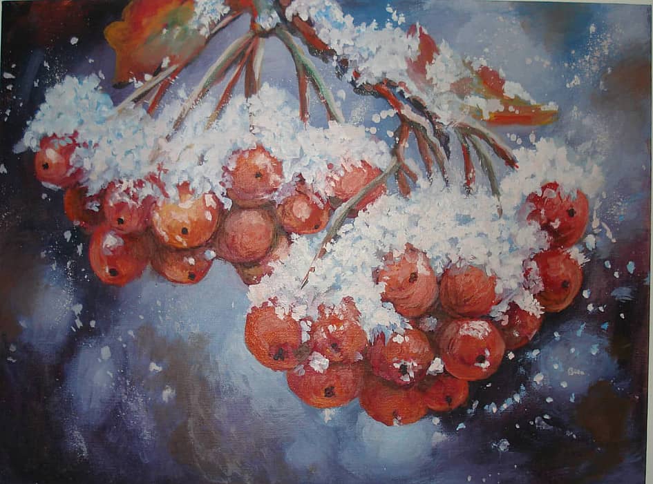 Под снегом.