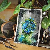 Синие цветы (3), художник Карина Андреева