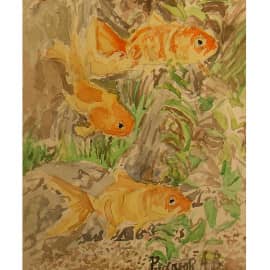 Живое золото 2022 12.5х18 бумага акварель