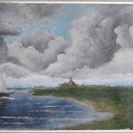 Облака (акварель)