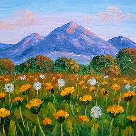 Бештау с одуванчиками