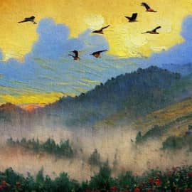 Картина "Предрассветный туман"