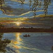 Вечер на озере Ломпадь