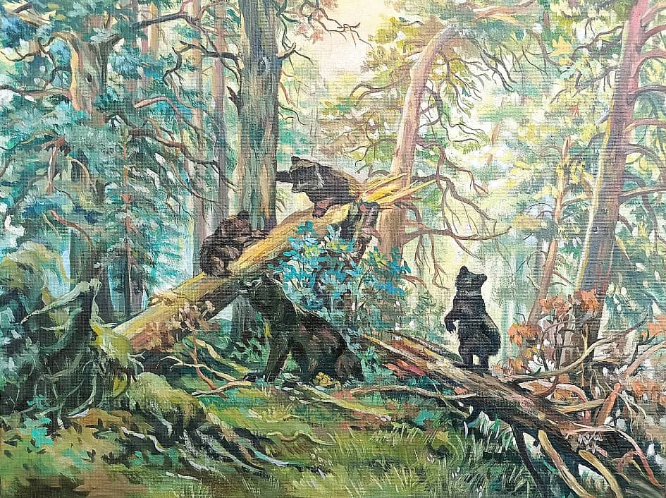 Утро в сосновом лесу