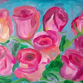 Розовые розы