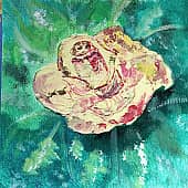 Жёлтый цветок. Кисть, мастихин