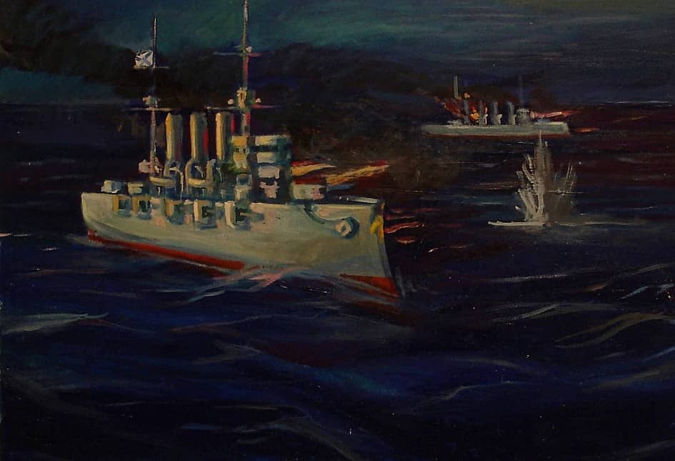 Бой на море.